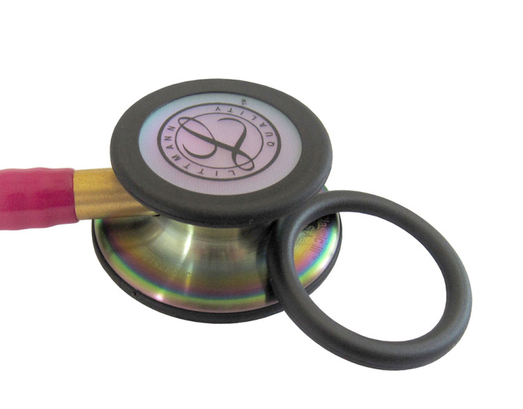 Стетоскоп Littmann Classic III с малиновой трубкой 69см и акустической головкой цвета радуги, 5806