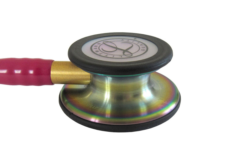Стетоскоп Littmann Classic III с малиновой трубкой 69см и акустической головкой цвета радуги, 5806