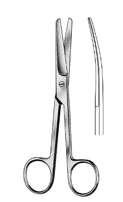 Ножницы Sammar П-13-132 медицинские тупоконечные изогнутые для хирургии длиной 140мм, из нержавеющей стали