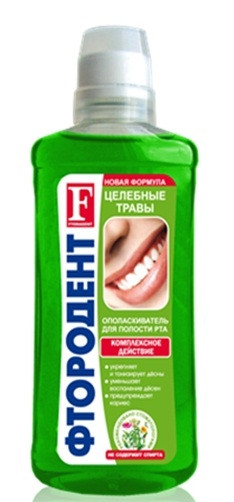 Ополаскиватель для полости рта Фтородент Целебные травы устраняет неприятный запах и укрепляет десны, 275мл