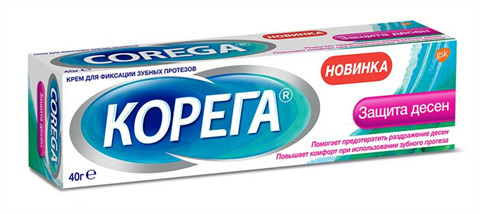 Крем для фиксации зубных протезов Корега Защита десен, надежная фиксация, предупреждает раздражение слизистой объем 40мл