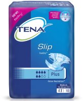 Подгузники для взрослых Tena Slip Plus, размер M (средний 73-122 см), впитываемость 6 капель, 10 шт