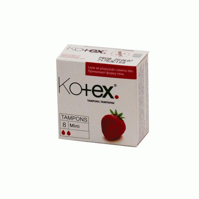 Тампоны женские Контекс / Kotex Мини, для скудных выделений, защищает от протекания, впитывающий слой, 8шт