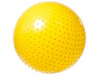 Мяч гимнастический Vega-602 игольчатый с системой антивзрыв диаметром 75см, желтый, насос в комплекте