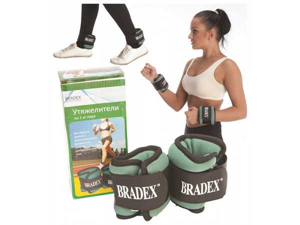 Утяжелители Геракл Плюс Bradex для рук и ног, не стесняют движений, вес по 1кг, пара, SF0015