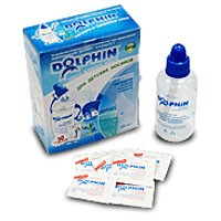Набор Долфин детский для промывания носа, профилактики ренитов, флакон 120мл и средство для промывания 30шт