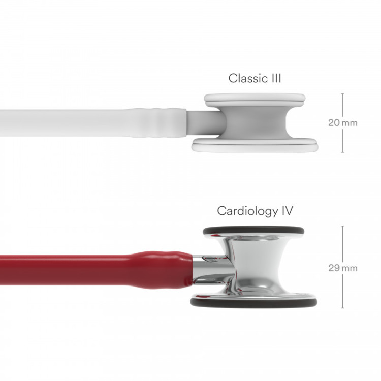 Стетоскоп Littmann Cardiology IV с бордовой трубкой длиной 69см, акустическая головка зеркальная, 6170