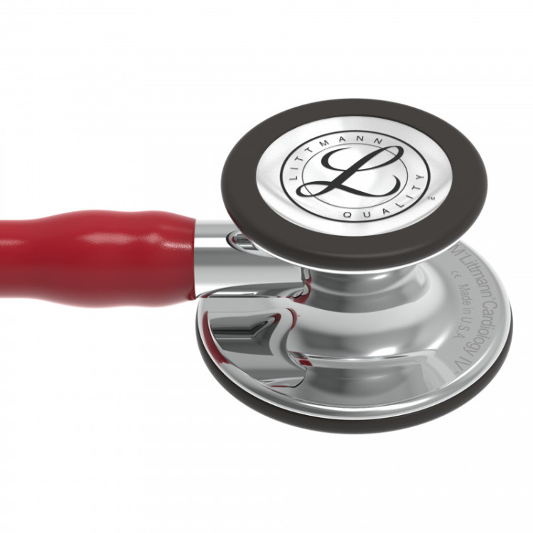 Стетоскоп Littmann Cardiology IV с бордовой трубкой длиной 69см, акустическая головка зеркальная, 6170