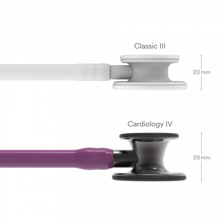 Стетоскоп Littmann Cardiology IV с сливовой трубкой, длиной 69 см, акустическая головка дымчатая, 6166