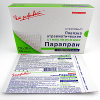 Повязка Парапран с Химотрипсином сетчатая очищающая атравматическая стерильная, 7.5х10см