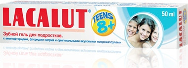 Гель-паста зубная Лакалют для подростков (Lacalut teens) с 8 лет, прозрачная, 50мл