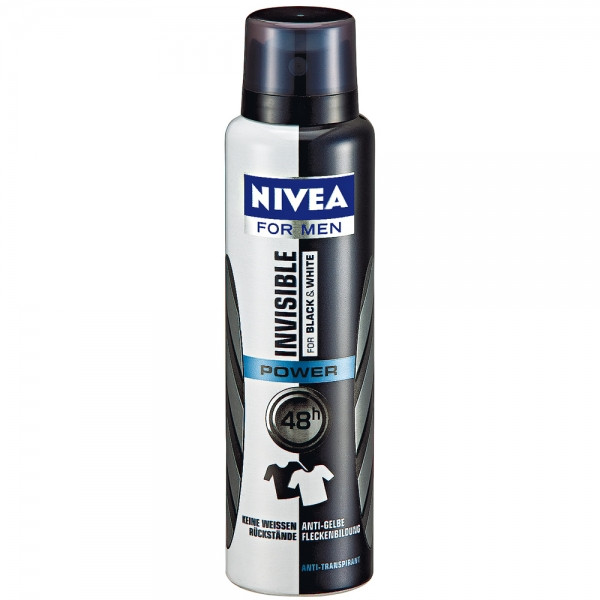 Спрей дезодорант - антиперспирант Нивея мэн / Nivea men невидимый, для черного и белого, защищает, 150мл