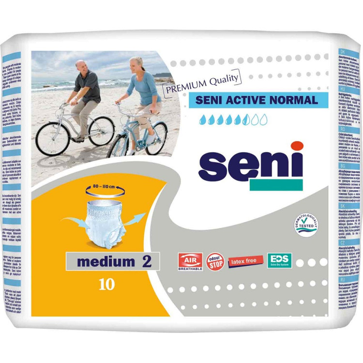 Подгузники-трусы Seni Active Normal (Сени Актив Нормал) для взрослых, M (80-110см), 10шт