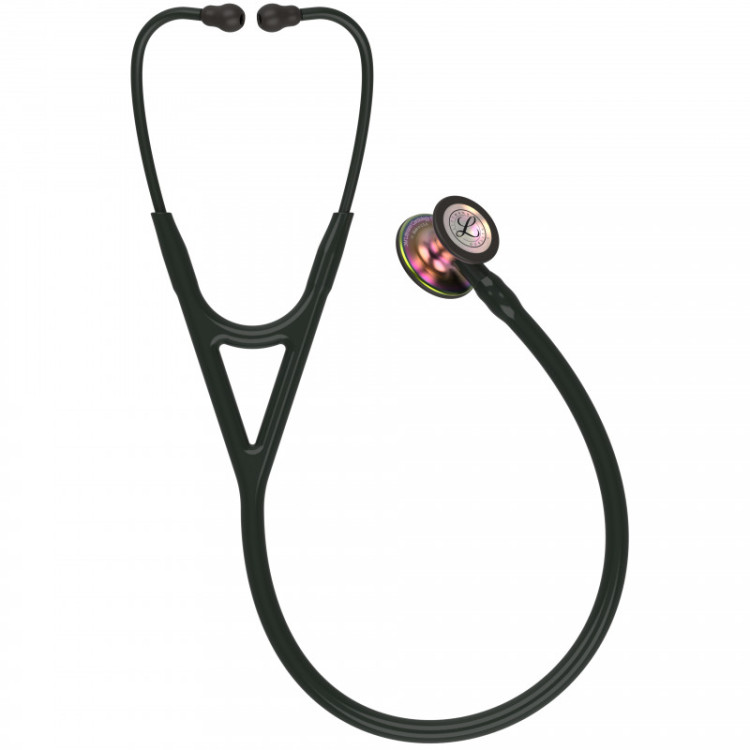 Стетоскоп Littmann Cardiology IV с черной трубкой, длиной 69 см, акустическая головка радужная, 6165
