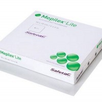 Повязка Мепилекс Лайт (Mepilex lite) тонкая губчатая абсорбирует и сохраняющая влажную среду 6х8.5см, 5шт, 284000