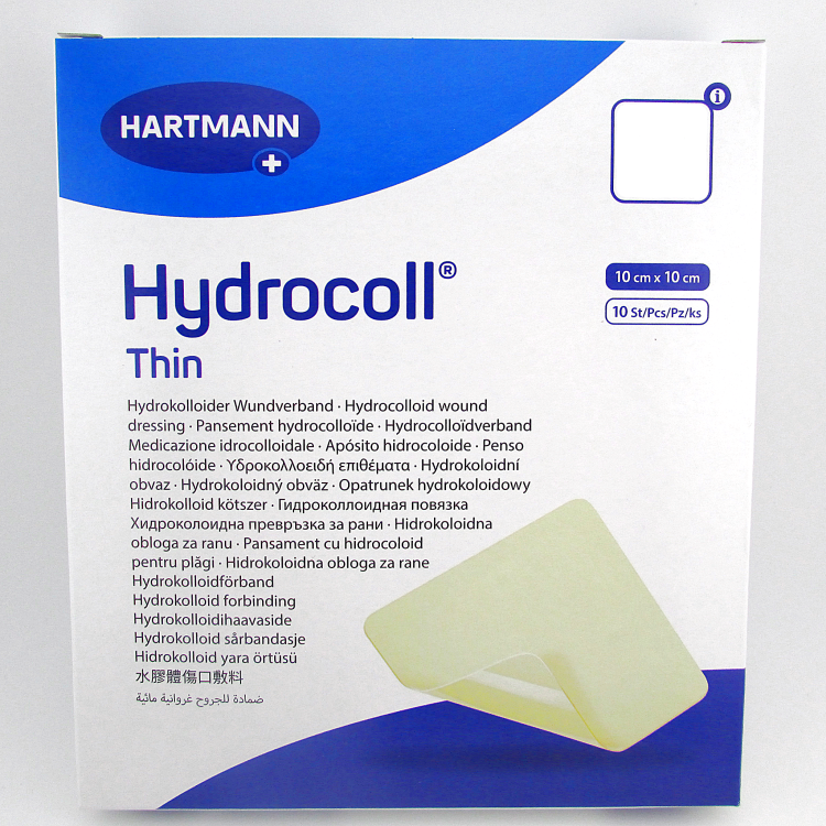 Повязка Гидроколл тин (Hydrocoll thin) 10х10см, гидроколлоидная самофиксирующаяся тонкая для заживления ран, 900758 (900942)