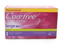 Салфетки ежедневные ароматизированные Кэфри / Carefree Large Plus Fresh, защищает, освежает, впитывает, 36шт