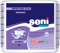 Подгузники Сени Супер Плюс / Seni Super Plus для взрослых, дышащие, размер Large, обхват 100-150 см, 10 шт.