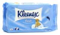 Туалетная бумага влажная Клинекс / Kleenex Fresh, растворяется в воде, очищает, с алоэ вера, в упаковке 42 шт