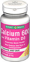 Кальций 600 с витамином D Нэйчес баунти для укрепления костей и зубы, профилактика остеопороза