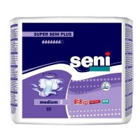 Подгузники Сени Супер Плюс / Seni Super Plus для взрослых, дышащие, размер Medium, обхват 75-110 см, 10 шт.