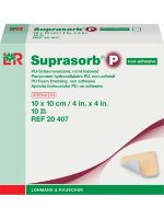 Повязка Suprasorb P (Супрасорб П) неклейкая полиуретановая губчатая, 10х10см, 10шт, 20407