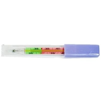 Термометр Импэкс-Мед ртутный медицинский в защитной оболочке, с цветной шкалой, в футляре