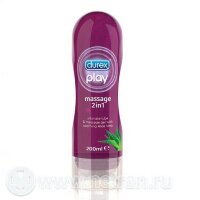 Гель-лубрикант Durex Play Soothing Massage 2 в 1 с Алое Вера устраняет дискомфорт и усиливая сексуальные ощущения, 200мл