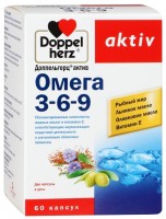 Доппельгерц Актив Омега-3-6-9 нормализует работу сердца и обмен веществ, 60шт