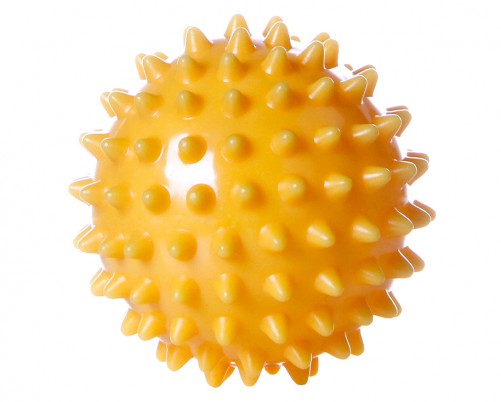 Мяч массажный Vega Vega-165 игольчатый диаметром 8см, желтый