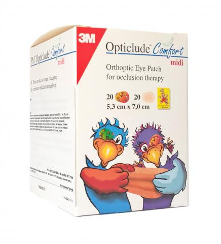 Повязка Opticlude Comfort глазная, клеящаяся, для у детей косоглазия и амблиопии, 5,3 × 7,0 см, 40 шт, 1646VMidi