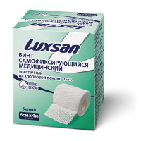 Бинт Luxsan (Люксан) самофиксирующийся эластичный на хлопковой основе, 6см х 4м
