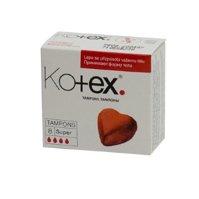 Тампоны женские Котекс / Kotex Супер, для обыльных выделений, защищает от протекания, впитывающий слой, 8шт
