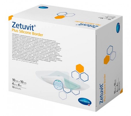 Zetuvit® Plus Silicone Border/Цетувит Плюс Силикон Бордер 10х10 см, 10 шт./уп.
