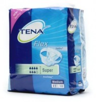 Подгузники для взрослых Tena Flex Super, размер M, впитываемость 7 капель, 10шт