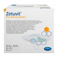 Zetuvit® Plus Silicone Border/Цетувит Плюс Силикон Бордер 12,5х12,5 см, 10 шт./уп.