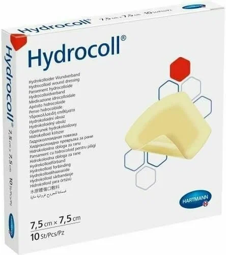 Повязка Гидроколл (Hydrocoll) гидроколлоидная самофиксирующаяся создает среду для заживления 7.5х7.5см, 900742 