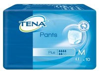 Впитывающие трусики Tena Pants Plus, размер M (средний 80-110 см), впитываемость 6 капель, 10 шт