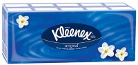 Платки носовые неароматизированные Клинекс / Kleenex, белые, трехслойные, впитывает, упаковка 10 х 10 шт