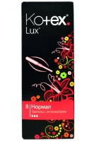 Тампоны с апликатором Котекс / Kotex Lux нормал, силиконовое основание, гладкий тонкий кончик, упаковка 8шт