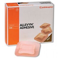 Повязка Allevyn Adhesive абсорбирующая губчатая с самоклеющейся гипоаллергенной полоской, 22.5х22.5см, 10шт, 66000046