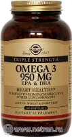 Рыбий жир Solgar Омега-3 из сардин, хамсы и скумбрии с витамином Е, при диабете, для сосудов, для похудения, 50шт