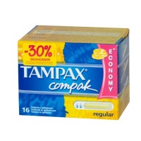 Тампоны с гладким аппликатором Tampax Компак Регуляр, гигиеническое средство, для скудных выделений, маленький, 16 штук