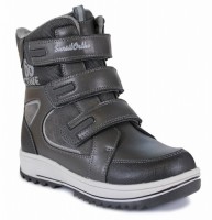 Ботинки Сурсил-Орто ортопедические для мальчиков зимние с плотным задником и регулируемым подъемом, черно-серые, А45-135