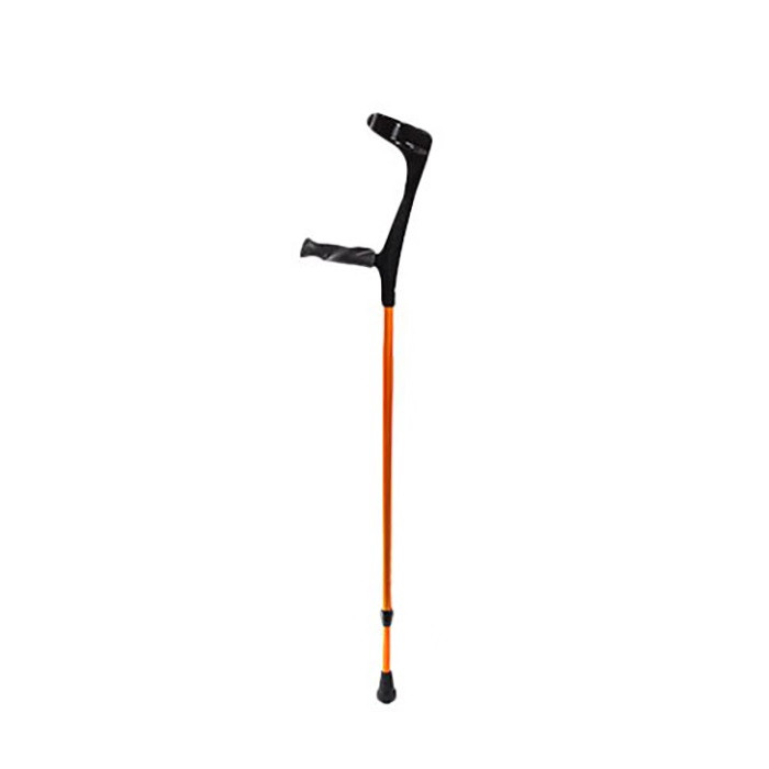 Костыль с опорой под локоть Kowsky 22KL-Standart Vario Line Anatomic-Softgrip, цвет ручки черный,трубы оранжевый, левый