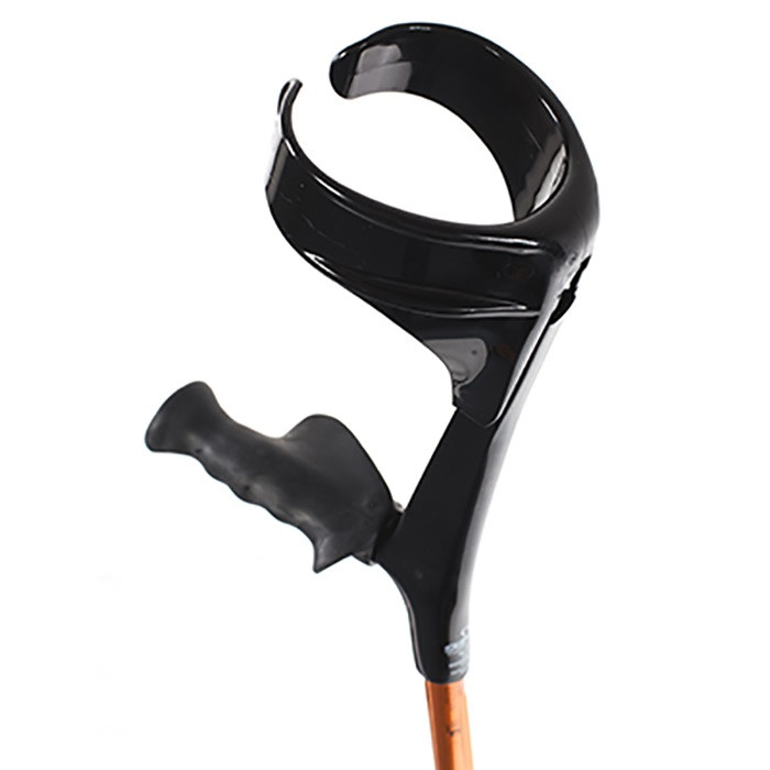 Костыль с опорой под локоть Kowsky 22KL-Standart Vario Line Anatomic-Softgrip, цвет ручки черный,трубы оранжевый, левый