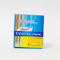 Тампоны с гладким аппликатором Tampax Компак Регуляр, гигиеническое средство, для скудных выделений, маленький, 8 штук