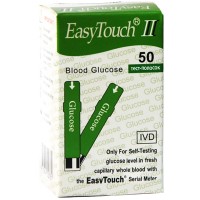 Тест - полоски для контроля глюкозы Easy Touch Glucose, требуется 0,8 мкл крови, результат через 6 сек, 50 штук