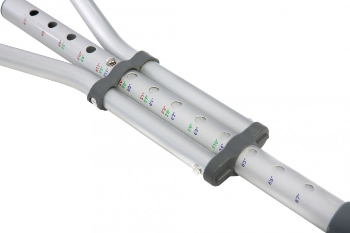 Костыли Ortonica KS 502 подмышечные складные с мягкими опорами под кисть, регулируемой высотой и резиновыми насадками