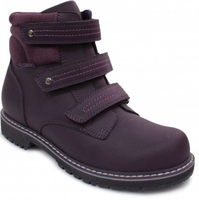 Ботинки Сурсил-Орто для девочек демисезонные ортопедические кожаные для длительного ношения, фиолетовые, 23-260